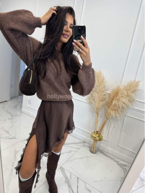 Jasno brązowy sweter ze ściągaczami przy rękawach i w talii MUFFIN 19 - photo #13