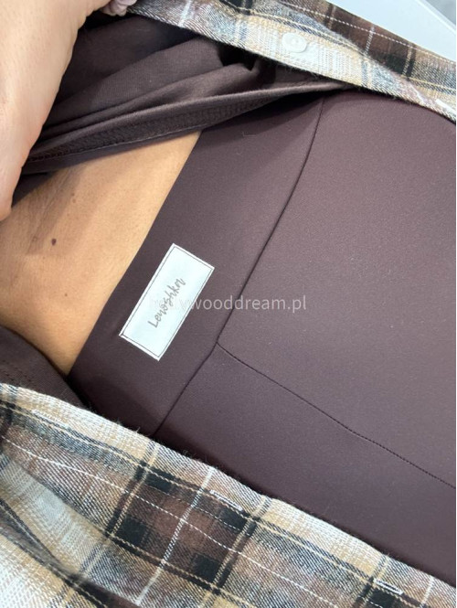 Czekoladowe legginsy z logo Leno 34 - photo #1