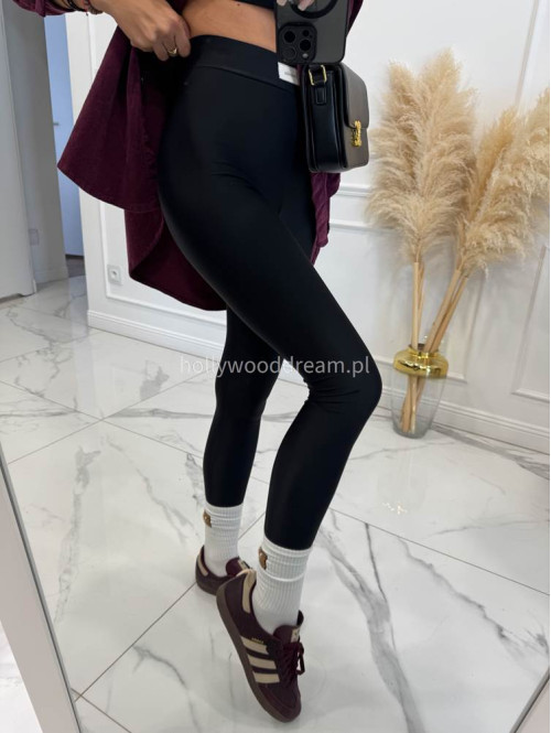 Czarne legginsy z logo Leno 34