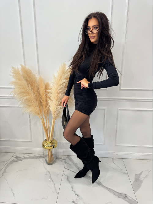 Sukienka z drapowaniem na dole OLUSJA czarna 17