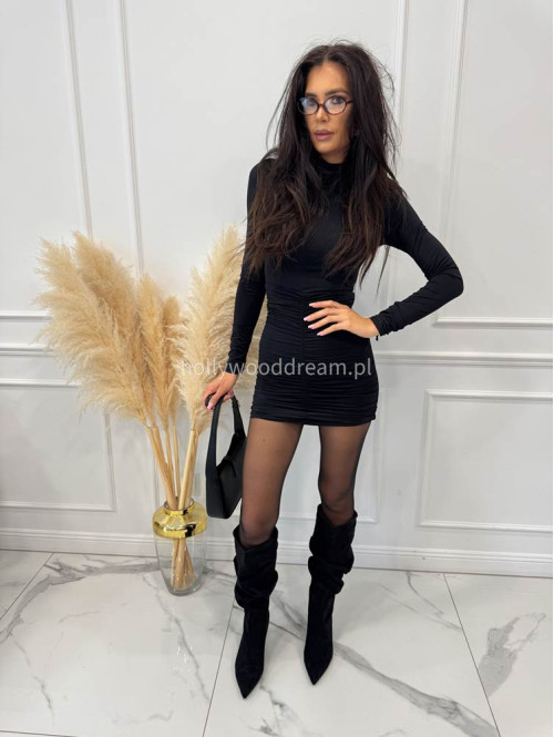 Sukienka z drapowaniem na dole OLUSJA czarna 17 - photo #1