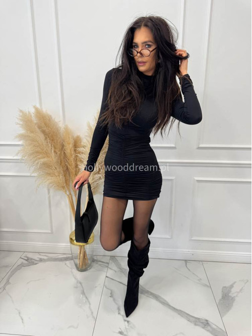 Sukienka z drapowaniem na dole OLUSJA czarna 17 - photo #2