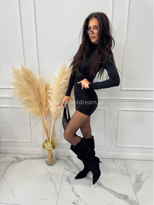 Sukienka z drapowaniem na dole OLUSJA czarna 17 - photo #3