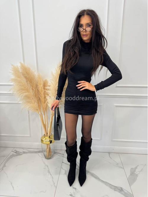 Sukienka z drapowaniem na dole OLUSJA czarna 17 - photo #4