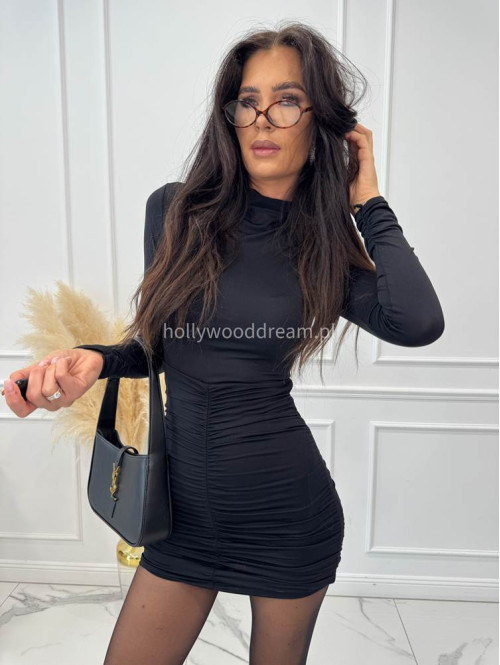 Sukienka z drapowaniem na dole OLUSJA czarna 17 - photo #7