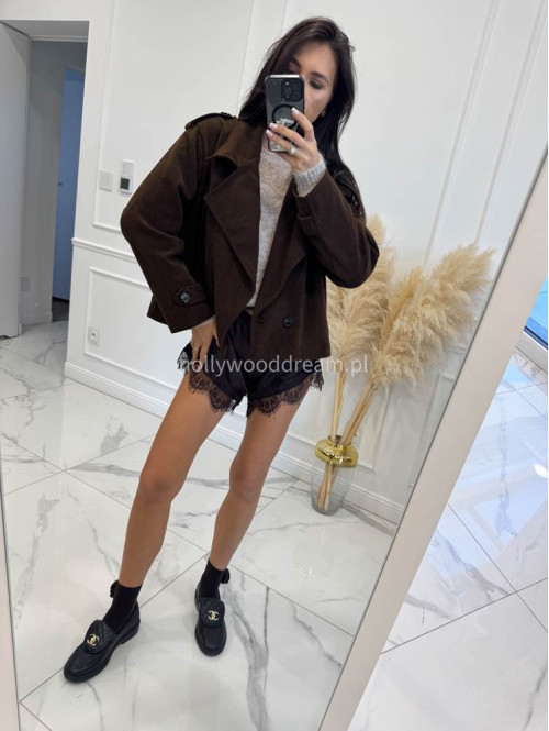 Czekoladowa kurtka sztruksowa krótka STELLA 17 - photo #7