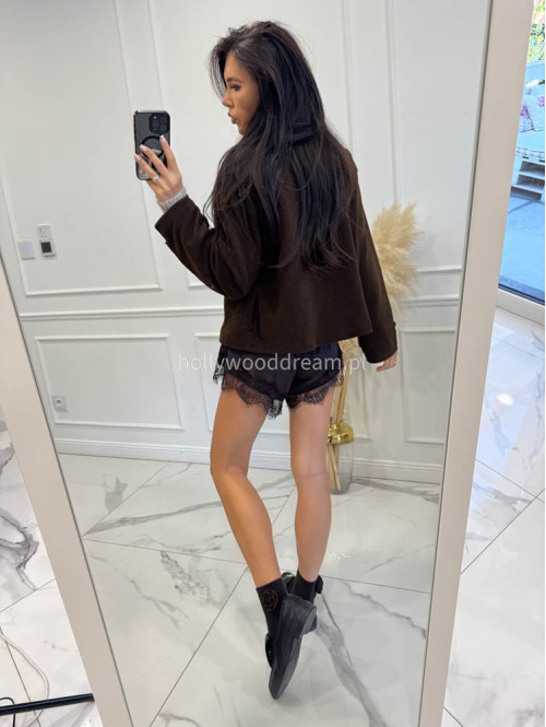 Czekoladowa kurtka sztruksowa krótka STELLA 17 - photo #8