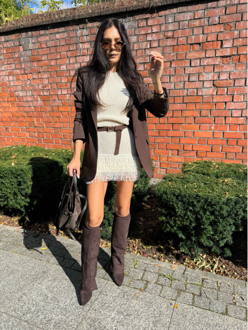 Czekoladowa marynarka zapinana na jeden guzik KORNELIA 19 - photo #11