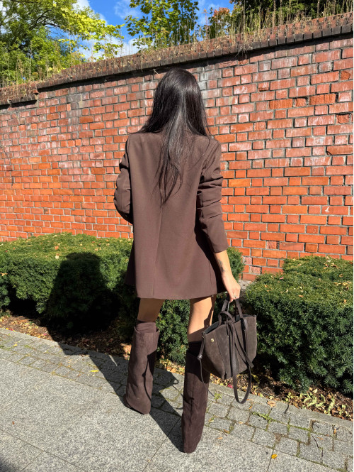 Czekoladowa marynarka zapinana na jeden guzik KORNELIA 19 - photo #14