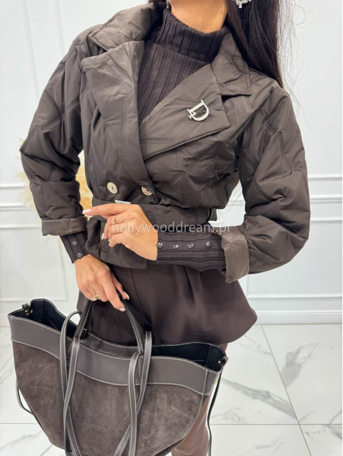 Czekoladowa torebka duża zamszowa ze wstawkami skórzanymi LEATHER - photo #18