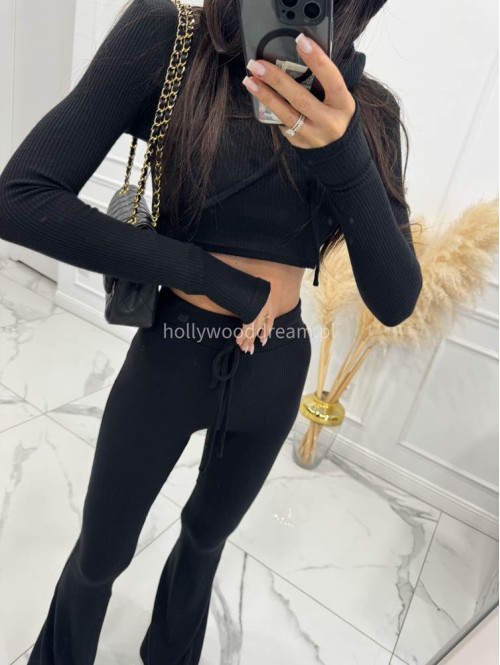 Czarny komplet sweterkowy bluzka + spodnie 85% wiskozy RUBY 173 - photo #4