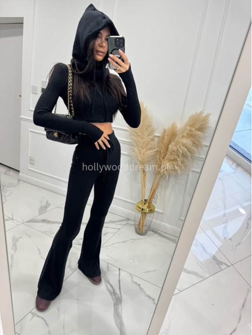 Czarny komplet sweterkowy bluzka + spodnie 85% wiskozy RUBY 173 - photo #5