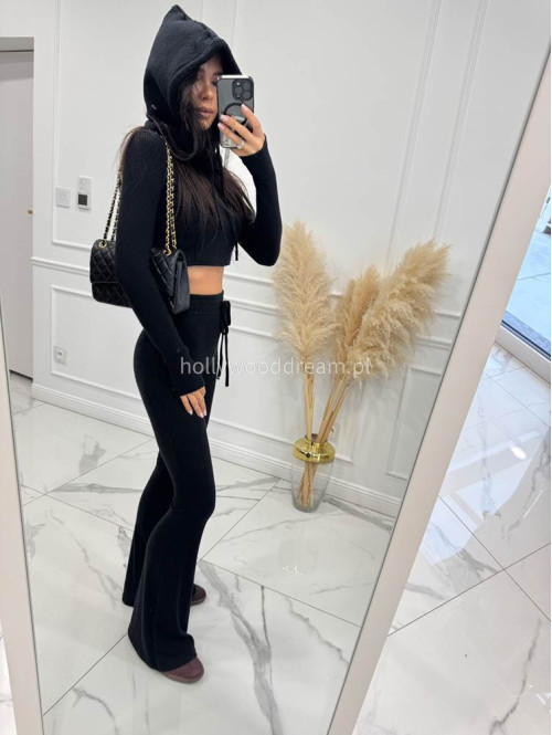 Czarny komplet sweterkowy bluzka + spodnie 85% wiskozy RUBY 173 - photo #6