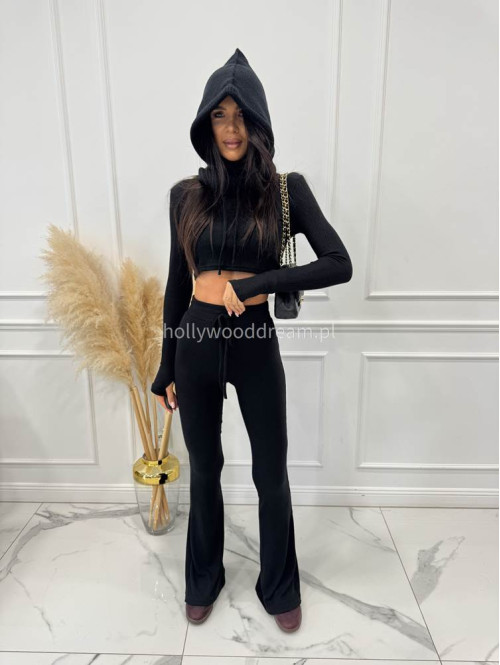 Czarny komplet sweterkowy bluzka + spodnie 85% wiskozy RUBY 173 - photo #7