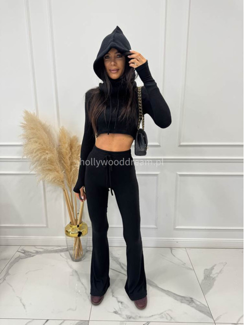 Czarny komplet sweterkowy bluzka + spodnie 85% wiskozy RUBY 173 - photo #8