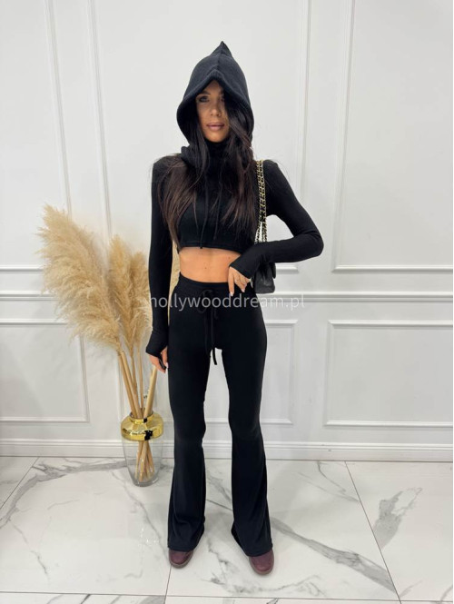 Czarny komplet sweterkowy bluzka + spodnie 85% wiskozy RUBY 173 - photo #9