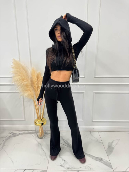 Czarny komplet sweterkowy bluzka + spodnie 85% wiskozy RUBY 173 - photo #12