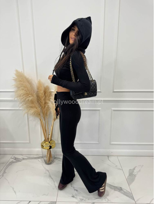 Czarny komplet sweterkowy bluzka + spodnie 85% wiskozy RUBY 173 - photo #14