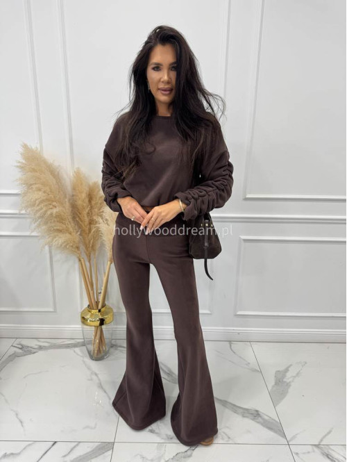 PRE ORDER Czekoladowy komplet polar bluza + spodnie Bear 173 - photo #1