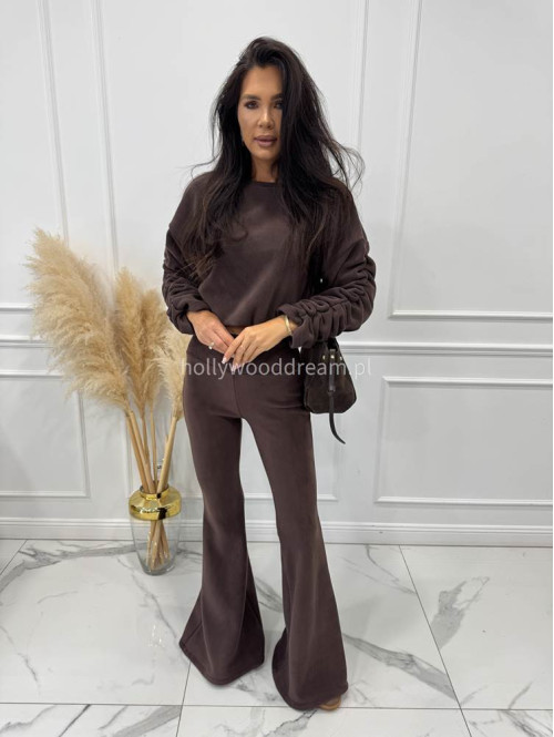 PRE ORDER Czekoladowy komplet polar bluza + spodnie Bear 173 - photo #2