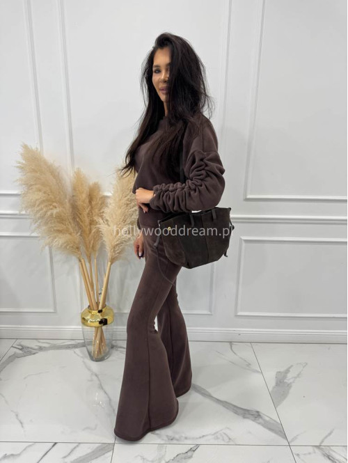 PRE ORDER Czekoladowy komplet polar bluza + spodnie Bear 173 - photo #3