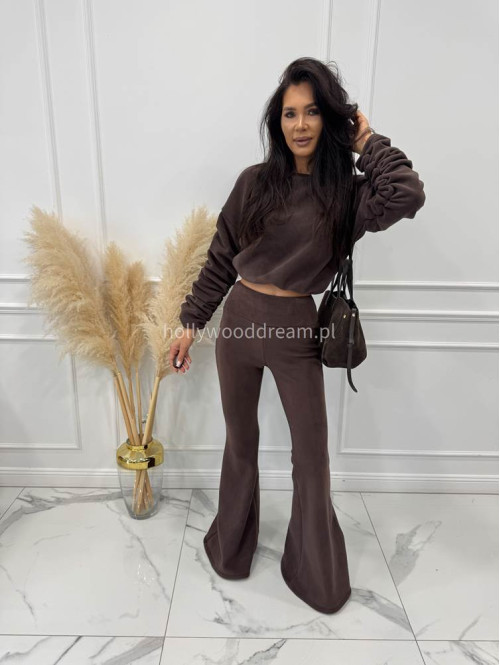 PRE ORDER Czekoladowy komplet polar bluza + spodnie Bear 173 - photo #8