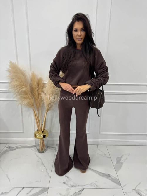 PRE ORDER Czekoladowy komplet polar bluza + spodnie Bear 173 - photo #9