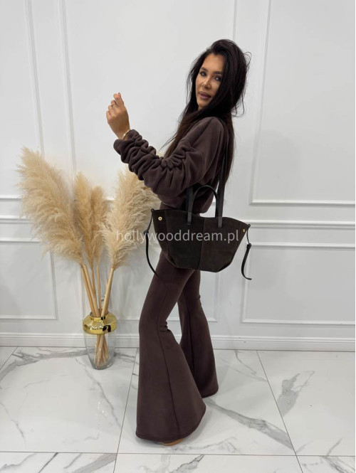 PRE ORDER Czekoladowy komplet polar bluza + spodnie Bear 173 - photo #10