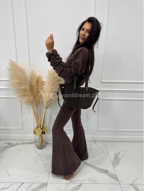PRE ORDER Czekoladowy komplet polar bluza + spodnie Bear 173 - photo #11