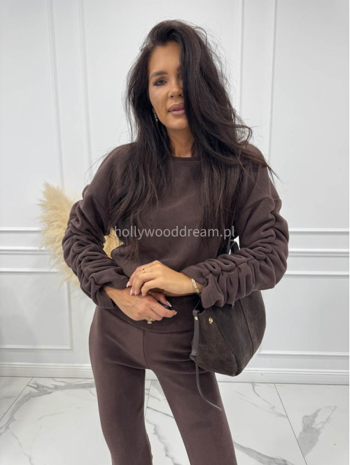 PRE ORDER Czekoladowy komplet polar bluza + spodnie Bear 173 - photo #12