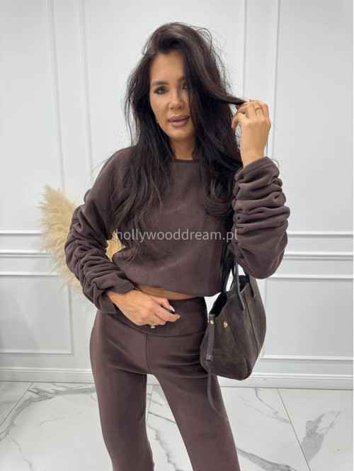 PRE ORDER Czekoladowy komplet polar bluza + spodnie Bear 173 - photo #13