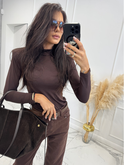 Czekoladowe body z golfem ALBERTO 25