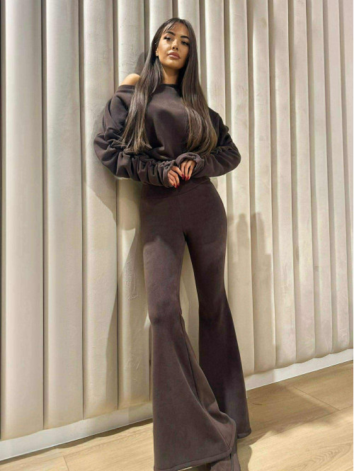 PRE ORDER Czekoladowy komplet polar bluza + spodnie Bear 173 - photo #27
