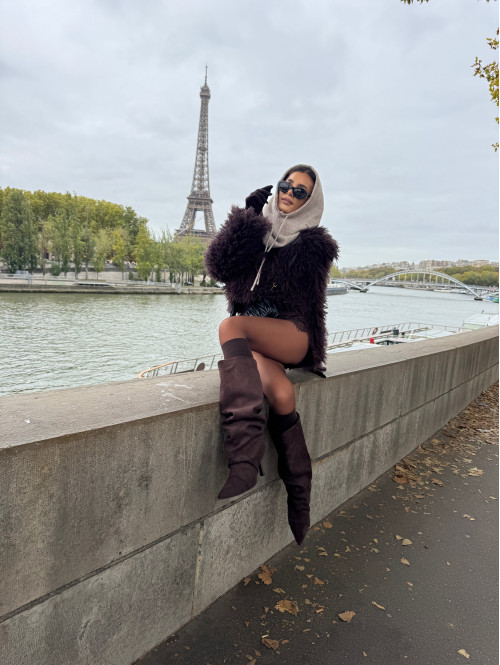 Czekoladowe spodenki satynowe wykończone koronką ISABELL 19 - photo #43