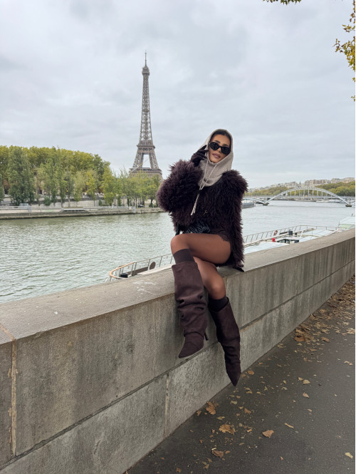 Czekoladowe Futerko krótkie z karbowanym włosem BIANKA 09 - photo #15