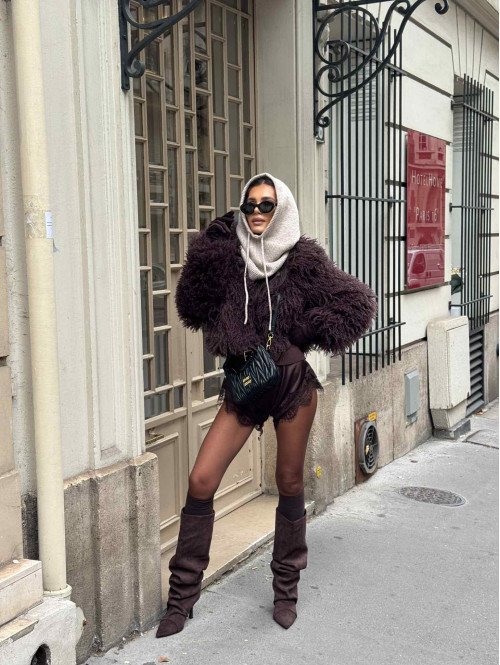 Kaptur z kominem EMILY ciemny beż 09, 194 - photo #3