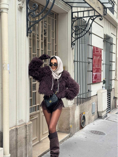 Kaptur z kominem EMILY ciemny beż 09, 194