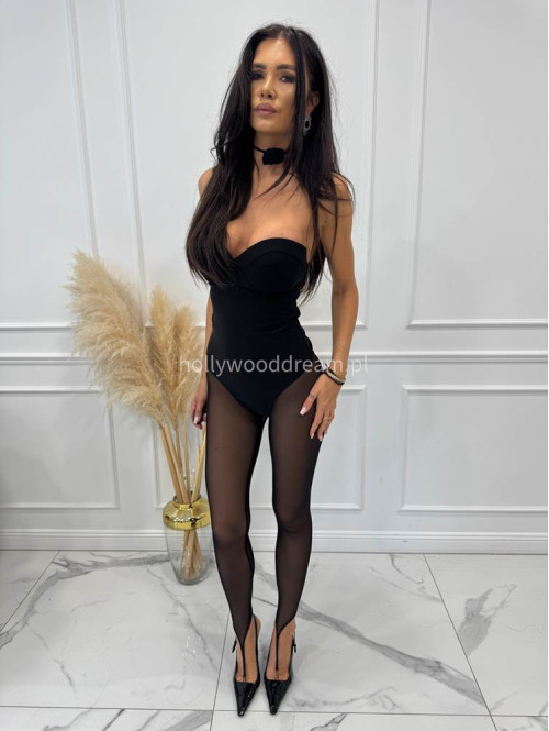 Body bez ramiączek z chokerem czarne Galisja 25 - photo #4