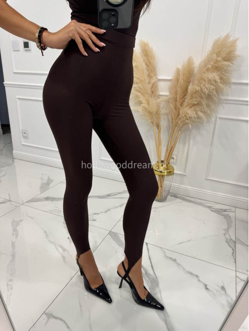 Czekoladowe legginsy z zapiętką IRMA 69 - photo #6