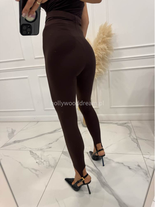 Czekoladowe legginsy z zapiętką IRMA 69 - photo #7