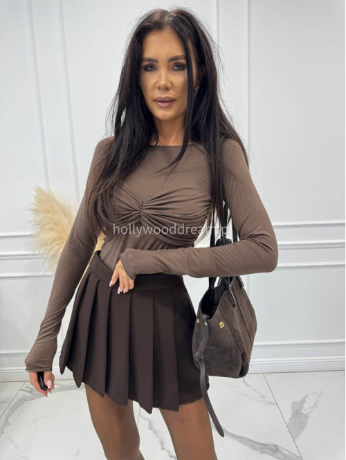 Mokka bluzka z pętelką na biuście Sorella 69 - photo #5