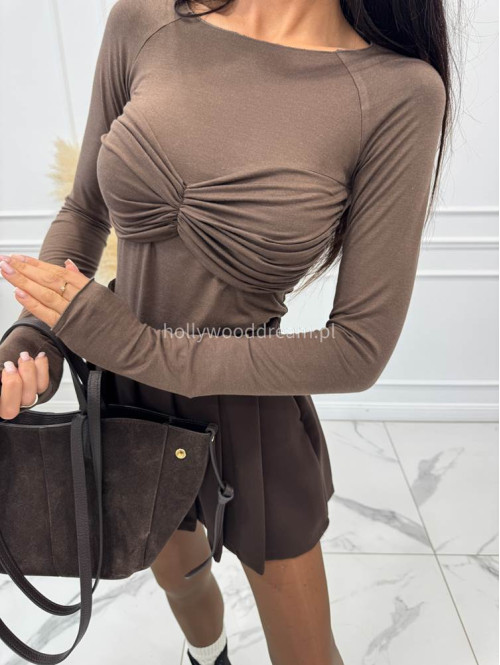 Mokka bluzka z pętelką na biuście Sorella 69 - photo #10