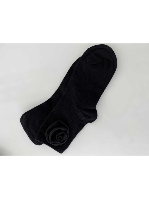 Czarne skarpetki bawełniane z różą ROZENA - photo #8