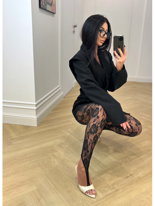 Czarna marynarka z guzikiem i wiązaniem w tali MIA 19 - photo #1