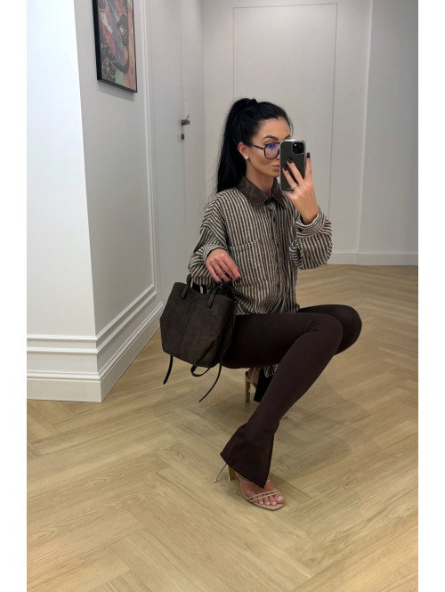 Legginsy na gumce z rozcięciem ARMAS czekoladowe 69 - photo #45