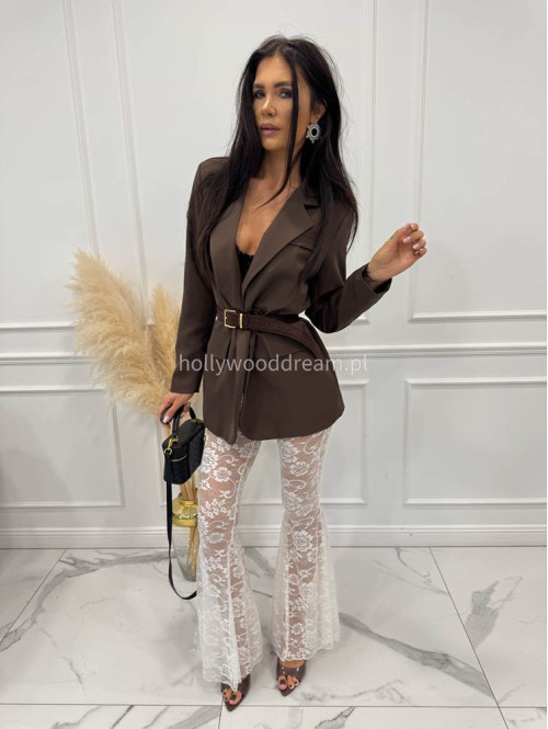 Czekoladowa marynarka zapinana na jeden guzik KORNELIA 19 - photo #0