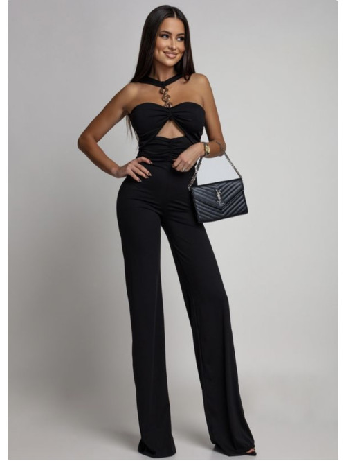 Czarny kombinezon ze zdobieniem na dekolcie Clœlia 26