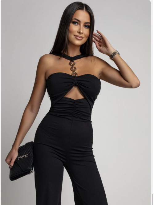 Czarny kombinezon ze zdobieniem na dekolcie Clœlia 26 - photo #1