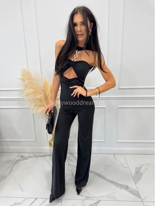 Czarny kombinezon ze zdobieniem na dekolcie Clœlia 26 - photo #9