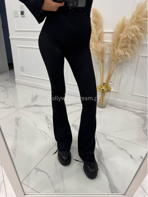 Legginsy dzwony prążkowane BARTEK czarne 17 - photo #27